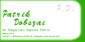 patrik dobszai business card